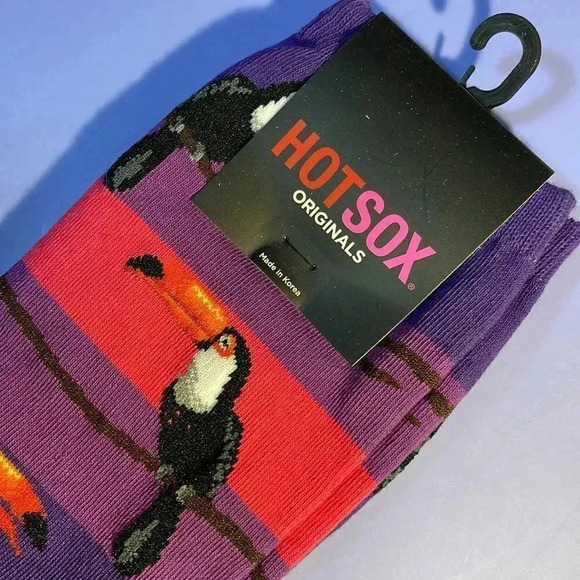 HotSox Toucan Stripe Violet Socks - Picture 4 of 7